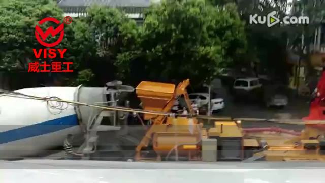 28米搅拌天泵搅拌泵车眉山市施工视频